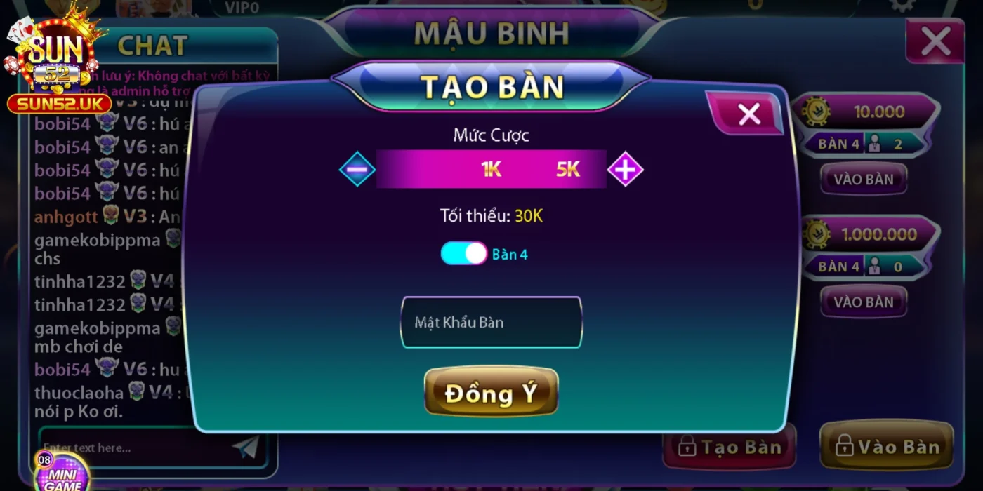 Nhiều tính năng thú vị chỉ có tại Casino của Sun52